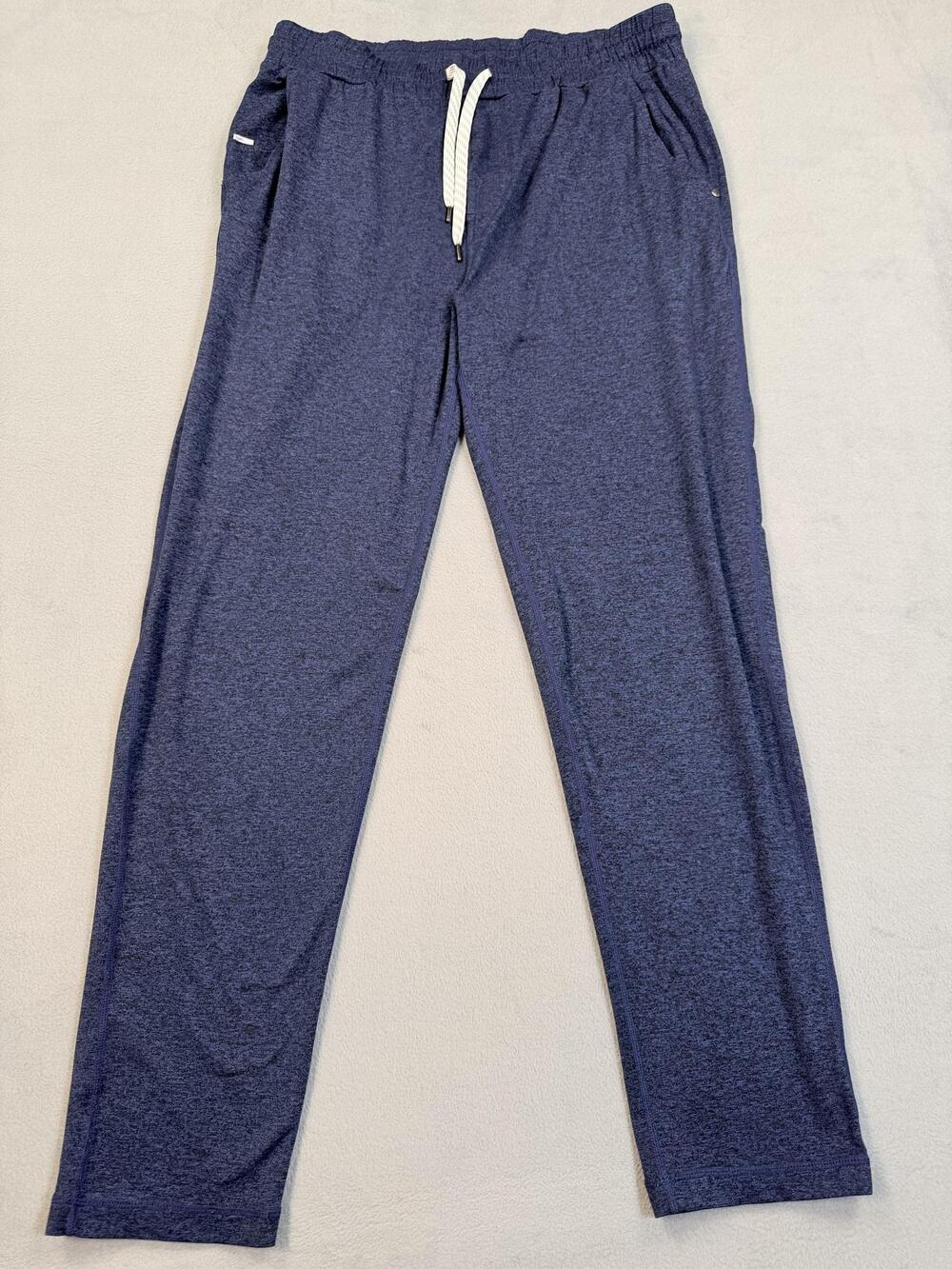 Vuori Pants Mens XL Blue Jersey Sweatpants Lounge Stretch Zip Pocket Athletic
